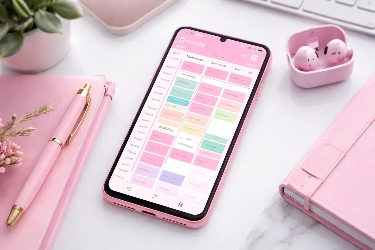 Comment personnaliser l'interface de Pronote avec un thème rose sur Android