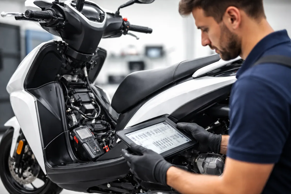 Comment vérifier les données techniques d'un scooter avant l'entretien